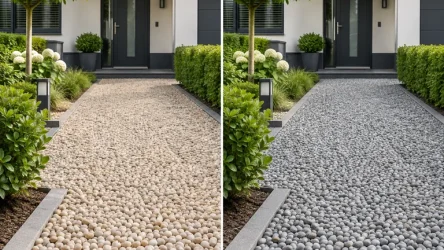 Beige of grijs kasteelgrind: zo verandert de uitstraling van je voortuin